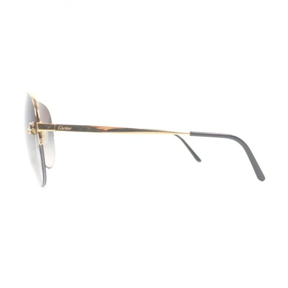 Cartier Panthere de Cartier Teardrop Aviator Sunglasses Gold Gray Lenses main image 4